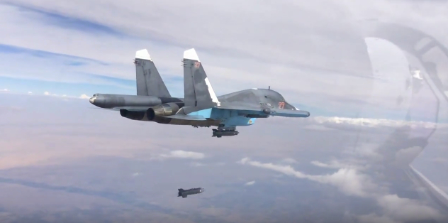 Avión Su-34 ataca posición terroista  en Siria