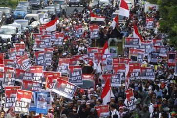 Manifestación por la tolerancia en Indonesia.