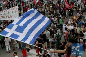 Manifestación contra la austeridad en Atenas
