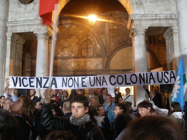 Manifestación contra las bases de EEUU en Italia