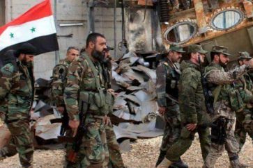 Soldados sirio en la provincia de Hama