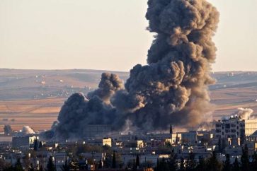 Bombardeo estadounidense en Raqqa