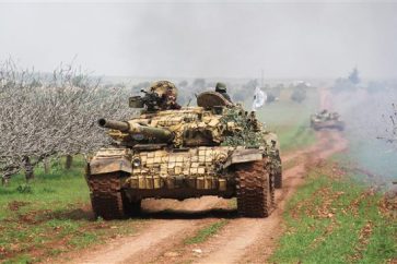 Tanque sirio en la provincia de Hama