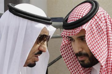 El rey saudí Salman y su hijo, el príncipe heredero Mohammed bin Salman