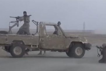 Militantes del Daesh en Abu Kamal