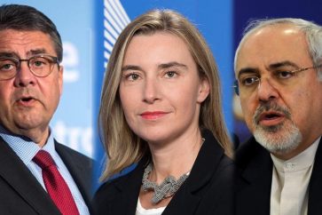 Sigmar Gabriel, Federica Mogherini y Muhammad Yavad Zarif