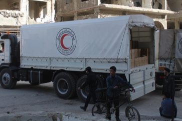 Un camión con ayuda humanitaria en Siria