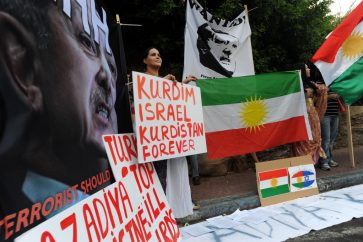 Manifestación en Israel a favor de la independencia del Kurdistán turco