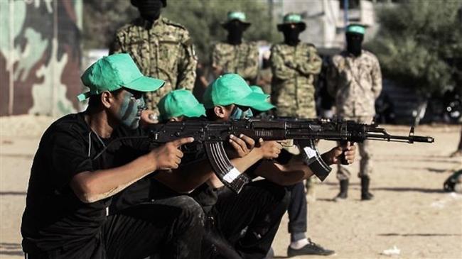 Combatientes de Hamas durante un entrenamiento
