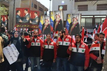 Manifestación en Siria a favor de Venezuela