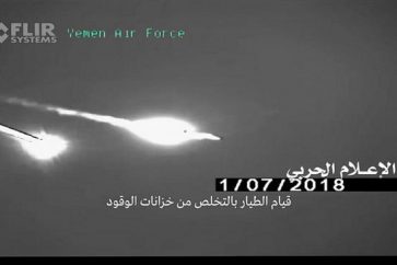 Misil antiaéreo yemení lanzado contra un F-15 saudí
