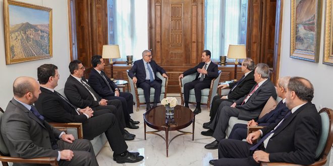 El presidente sirio, Bashar al-Assad, recibe delegación del gobierno del Líbano
