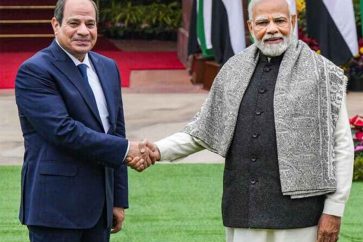 El presidente egipcio, Abdel Fattah El-Sissi, y el primer ministro indio, Narendra Modi