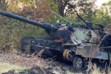 Tanque Leopard-2 destruido por fuerzas rusas