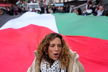 bandera-gigante-palestina-manifestacion-paris