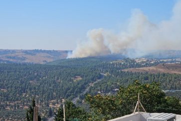 Incendios en la ciudad sionista Kadita tras el lanzamiento de cohetes desde el Líbano