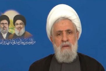 El secretario general de Hezbolá, sheij Naim Qassem (el domingo 2 de febrero de 2025)