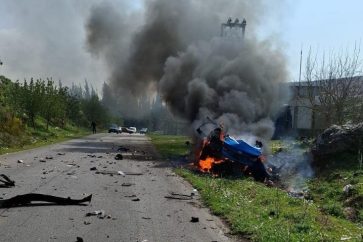 coche-destruido-dron-israeli